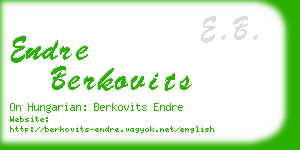 endre berkovits business card